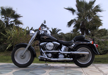 Harley Davidson auf dem Paseo Maritimo in Ibiza