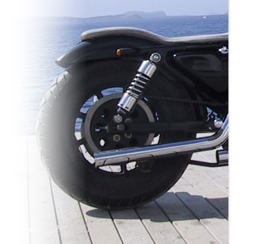 Schwarzes Harley Davidson Motorrad Hinterreifen